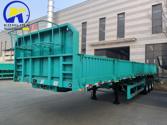 600 mm 3axel Verdant Groen Kleur Side Wall Cargo Semi-trailer voor de behoeften van de klant