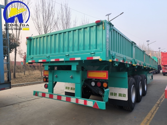 600 mm 3axel Verdant Groen Kleur Side Wall Cargo Semi-trailer voor de behoeften van de klant