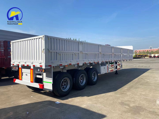 7000-8000 mm wielbasiscontainer zijwand half-aanhangwagen witte kleur vracht-aanhangwagen