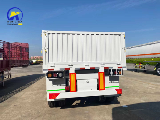 7000-8000 mm wielbasiscontainer zijwand half-aanhangwagen witte kleur vracht-aanhangwagen