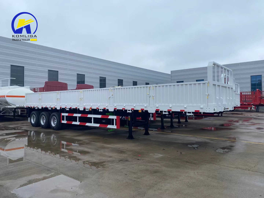 7000-8000 mm wielbasiscontainer zijwand half-aanhangwagen witte kleur vracht-aanhangwagen