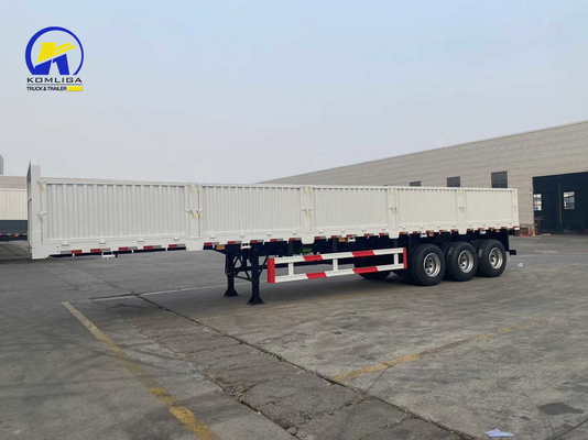 7000-8000 mm wielbasiscontainer zijwand half-aanhangwagen witte kleur vracht-aanhangwagen