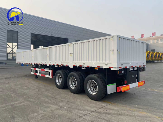 7000-8000 mm wielbasiscontainer zijwand half-aanhangwagen witte kleur vracht-aanhangwagen