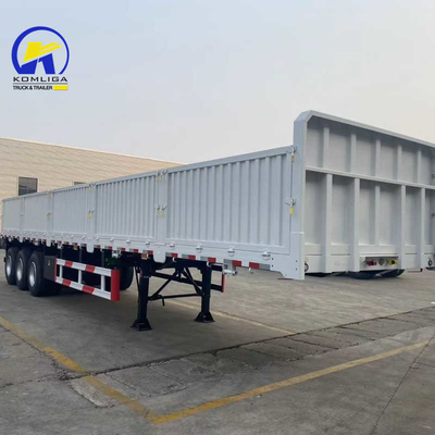 7000-8000 mm wielbasiscontainer zijwand half-aanhangwagen witte kleur vracht-aanhangwagen