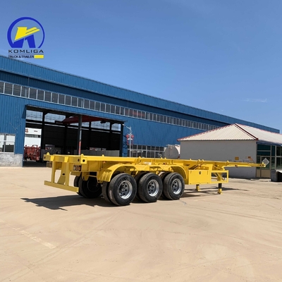 Direct 3axel 40ton 40ft Skeleton Semi-trailer met 16mm Channel Steel Side Beam