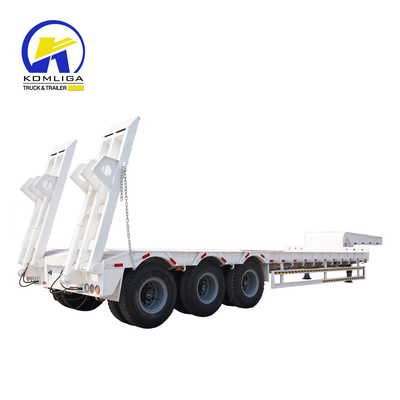 Hoog laadvermogen 60t 4 as laag bed aanhangwagen met LED-licht en gooseneck horse