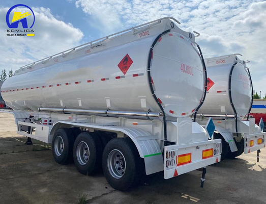 3 Assen 40000L/42000L/45000L/48000L/50000L Aluminium staal tankwagen aanhangwagen tankwagen aanhangwagen voor mechanische ophanging en 6 M elk ontladingsslang