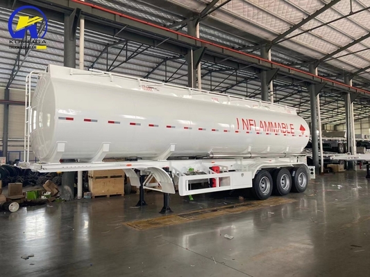 3 Assen 40000L/42000L/45000L/48000L/50000L Aluminium staal tankwagen aanhangwagen tankwagen aanhangwagen voor mechanische ophanging en 6 M elk ontladingsslang