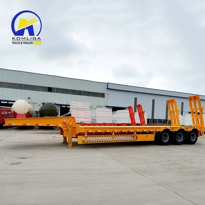 Lowboy Low Bed 2 lijnen 4 assen Lowbed Trailer met twee stukken 4 kg brandblussers