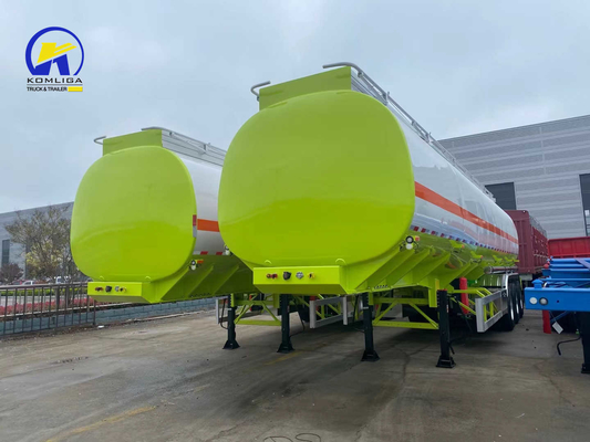 3 assen 42cbm Wit en groen Kleur Feul Tank Halve aanhangwagen met 12500*2500*1650mm Grootte