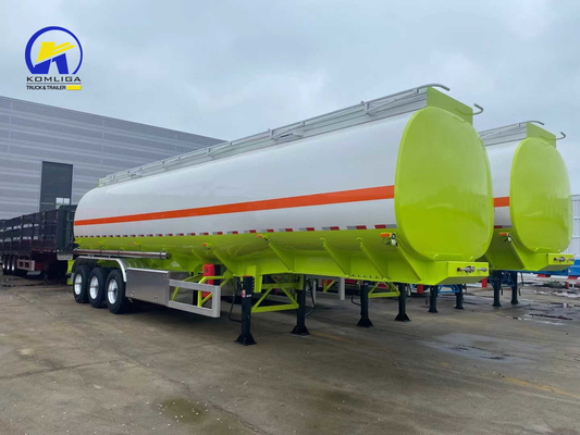 3 assen 42cbm Wit en groen Kleur Feul Tank Halve aanhangwagen met 12500*2500*1650mm Grootte