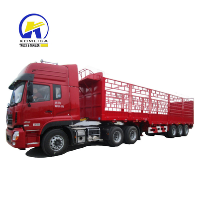 3 assen Flatbed Fence Cargo Truck Trailer voor zware vracht en 30-100t laadcapaciteit