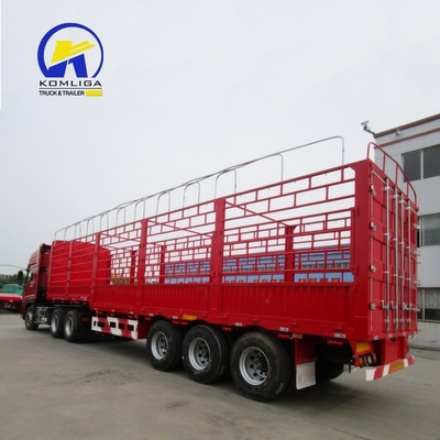3 assen Flatbed Fence Cargo Truck Trailer voor zware vracht en 30-100t laadcapaciteit