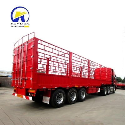 3 assen Flatbed Fence Cargo Truck Trailer voor zware vracht en 30-100t laadcapaciteit