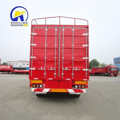3 assen Flatbed Fence Cargo Truck Trailer voor zware vracht en 30-100t laadcapaciteit