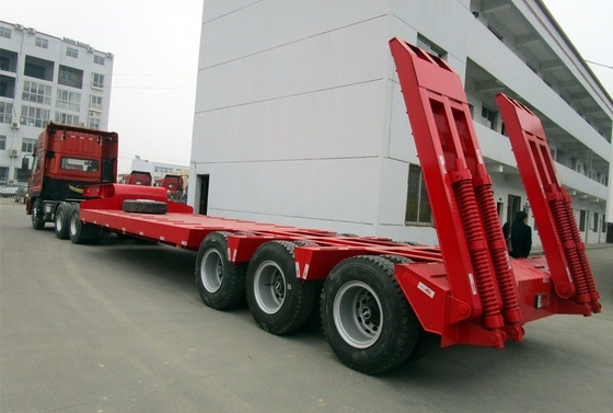 Zuid-Afrika 3 assen 60t laag bed aanhangwagen met hydraulische en kwaliteit zware dienst 80ton
