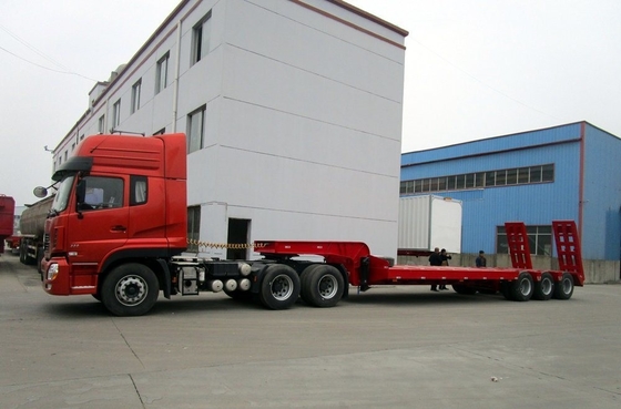 Zuid-Afrika 3 assen 60t laag bed aanhangwagen met hydraulische en kwaliteit zware dienst 80ton