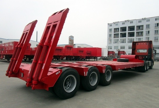 Zuid-Afrika 3 assen 60t laag bed aanhangwagen met hydraulische en kwaliteit zware dienst 80ton