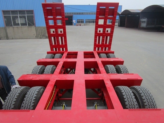 Zuid-Afrika 3 assen 60t laag bed aanhangwagen met hydraulische en kwaliteit zware dienst 80ton