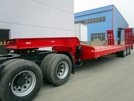 Zuid-Afrika 3 assen 60t laag bed aanhangwagen met hydraulische en kwaliteit zware dienst 80ton