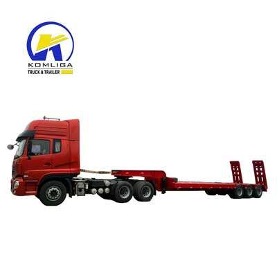 50-150 ton lage-bed aanhangwagen met zware onderdelen en mechanisch ophangsysteem