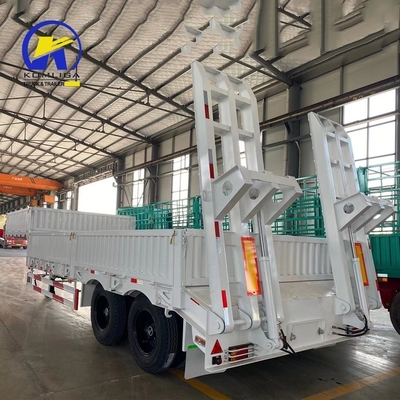 Gaashals-paardtrailer graafmachine Transporter laagbedtrailer met zijwand en rand 8.5-20