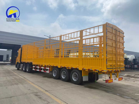 Verkoppeling HOWO Truck Fence Cargo Semi-trailer met ophangingssysteem