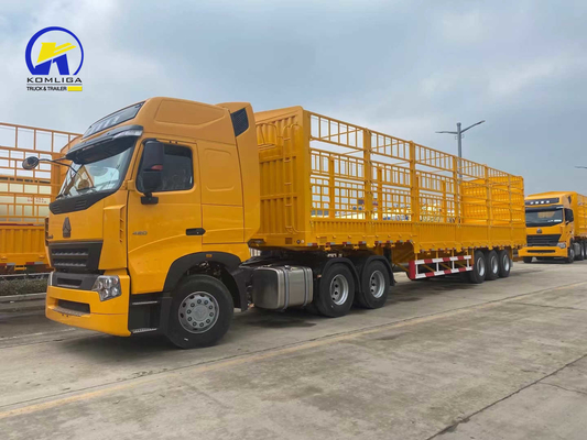 Verkoppeling HOWO Truck Fence Cargo Semi-trailer met ophangingssysteem