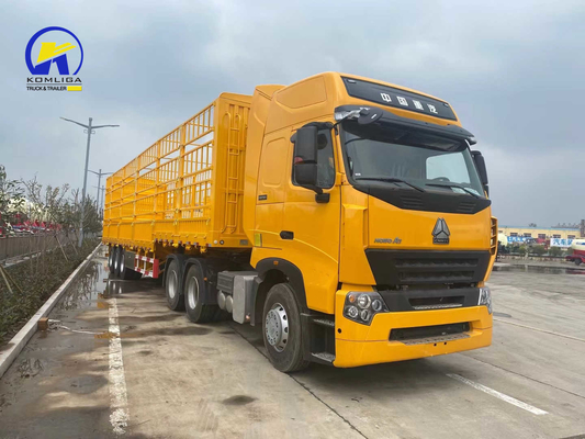 Verkoppeling HOWO Truck Fence Cargo Semi-trailer met ophangingssysteem