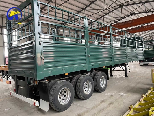 GCC-certificering Flatbed Semi Trailer voor vervoer Fuwa 3 Assen 30-100t hek