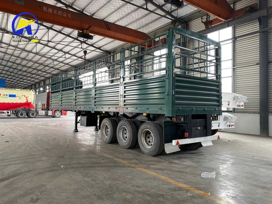 GCC-certificering Flatbed Semi Trailer voor vervoer Fuwa 3 Assen 30-100t hek