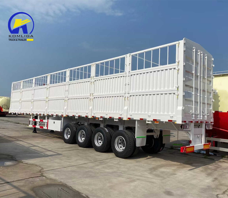 Sinotruk HOWO 3 Assen 4 Assen Platbed Semi Trailer Cross Arm Type Suspension Fence Truck