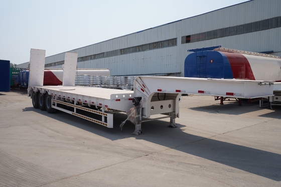 3 assen 50 ton 60 ton 13m Ganshals Hydraulisch laag bed laag ladingsapparaat laagbed aanhangwagen