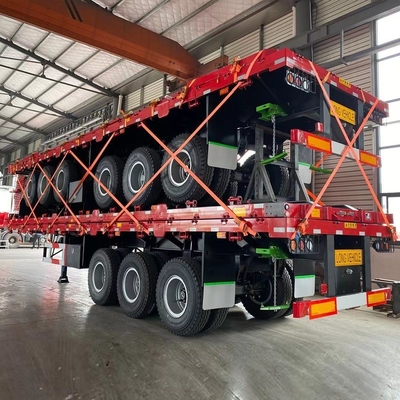 80 ton laadvermogen 3 assen 4 assen vracht flatbed aanhangwagen voor zware leveringen