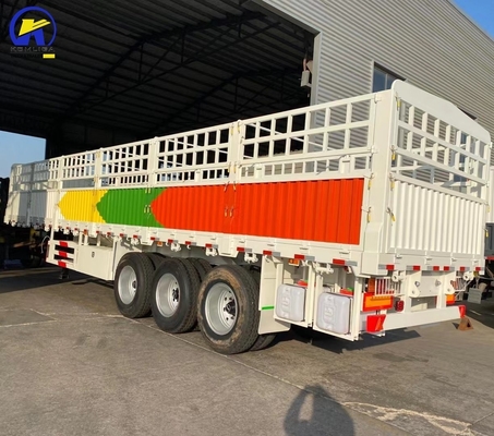 High Side Fence Semi Truck Trailer in goede staat met Wabco Valve en 7000-8000mm wielbasis