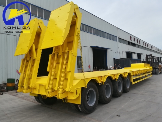 4 assen Transport van zware apparatuur Laagbedlader Truck trailer voor halve aanhangwagen RIM 8.0-20