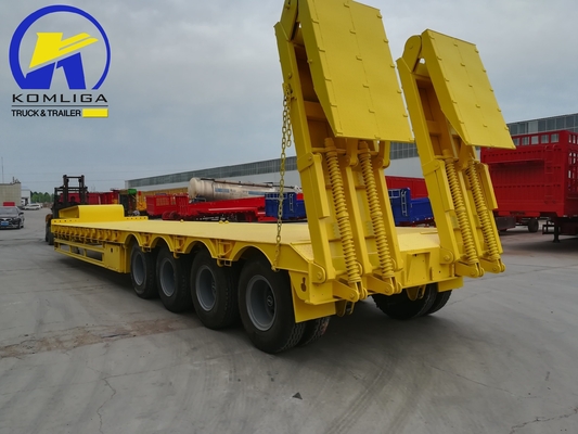 4 assen Transport van zware apparatuur Laagbedlader Truck trailer voor halve aanhangwagen RIM 8.0-20