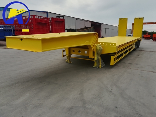 4 assen Transport van zware apparatuur Laagbedlader Truck trailer voor halve aanhangwagen RIM 8.0-20