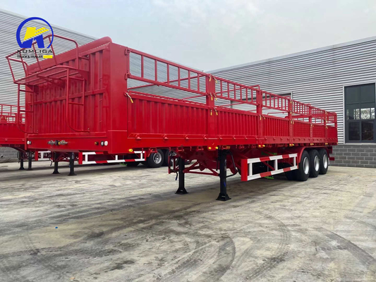 3 assen Rood gekleurde hek Halve aanhangwagen en met ondersteunende been Jost Twee snelheid