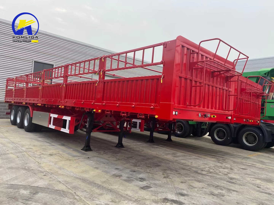 3 assen Rood gekleurde hek Halve aanhangwagen en met ondersteunende been Jost Twee snelheid