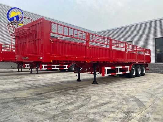 3 assen Rood gekleurde hek Halve aanhangwagen en met ondersteunende been Jost Twee snelheid