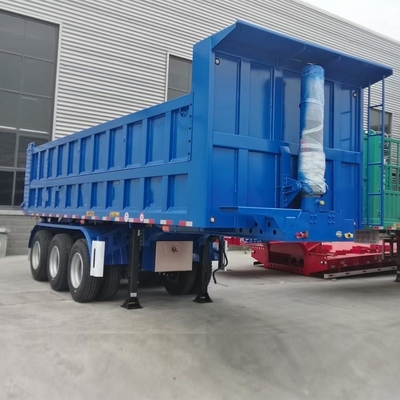 3 assen 60 ton 70 ton Eindkoppel 35 45 kubieke meter Dumptrailer met hoofdstraal naar beneden