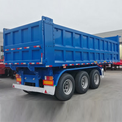 3 assen 60 ton 70 ton Eindkoppel 35 45 kubieke meter Dumptrailer met hoofdstraal naar beneden