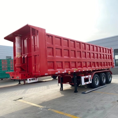 3 assen 60 ton 70 ton Eindkoppel 35 45 kubieke meter Dumptrailer met hoofdstraal naar beneden