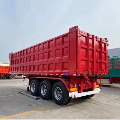 3 assen 60 ton 70 ton Eindkoppel 35 45 kubieke meter Dumptrailer met hoofdstraal naar beneden