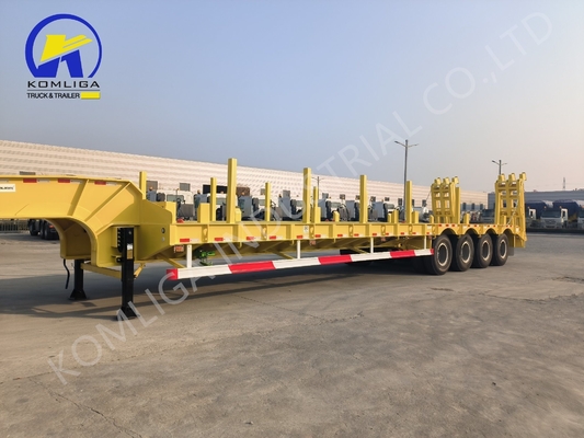 60 80 100 Tons Lowboy Semi Trailer met 7000-8000 mm wielbasis en 15/80/22.5 banden