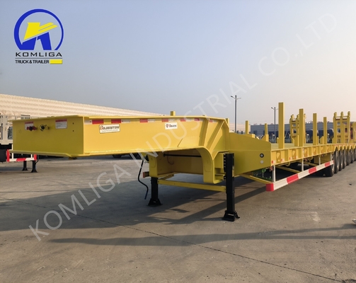 60 80 100 Tons Lowboy Semi Trailer met 7000-8000 mm wielbasis en 15/80/22.5 banden