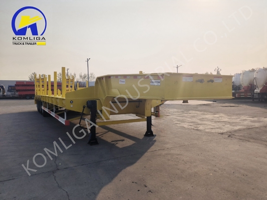 60 80 100 Tons Lowboy Semi Trailer met 7000-8000 mm wielbasis en 15/80/22.5 banden