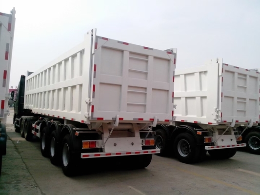 3 Asse Side End Dumper Farm Dump Trailer Tipper met ABS anti-blokkerend remsysteem