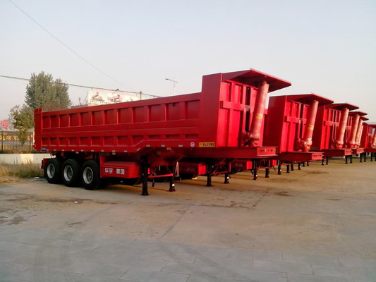 3 Asse Side End Dumper Farm Dump Trailer Tipper met ABS anti-blokkerend remsysteem